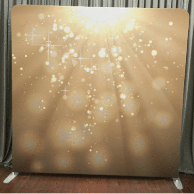 Golden Glitter photo booth backdrop design