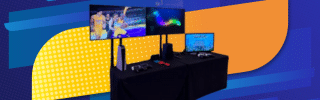 Video game party with multiple screens and consoles in Los Angeles